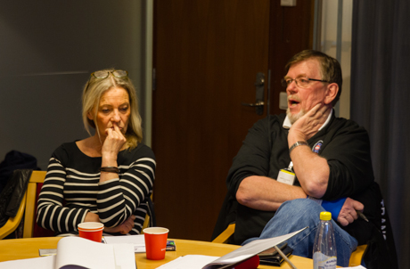 Lena Hunt, Borås, och Freddy Welle, Göteborg, sitter med i Transports delegation som förhandlar om nytt löneavtal för åkerichaufförer och terminalarbetare.