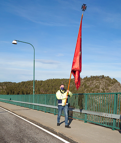 Jan Lendin flaggmanifestation Svinesund