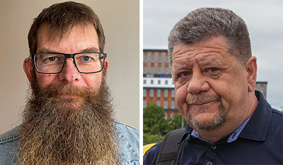 Männen bakom enkäten: Mats L Andersson, ombudsman, och Viktor Petrov, regional samordnare taxibranschen, på avdelning 4 Östergötland.