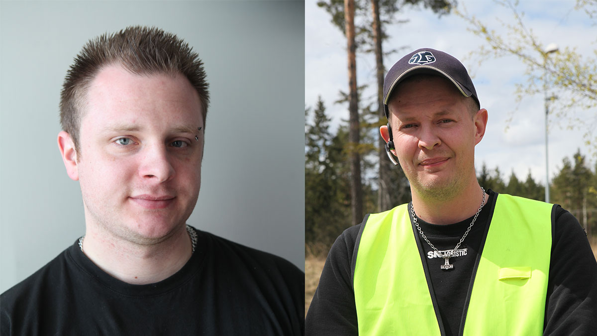 Emil Grape är terminalarbetare i Arlöv och Björn Zettervall är lastbilschaufför i Ljusdal.