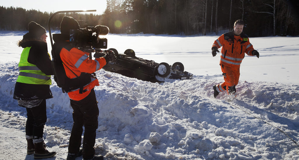 Jörgen Björk och filmteamet.