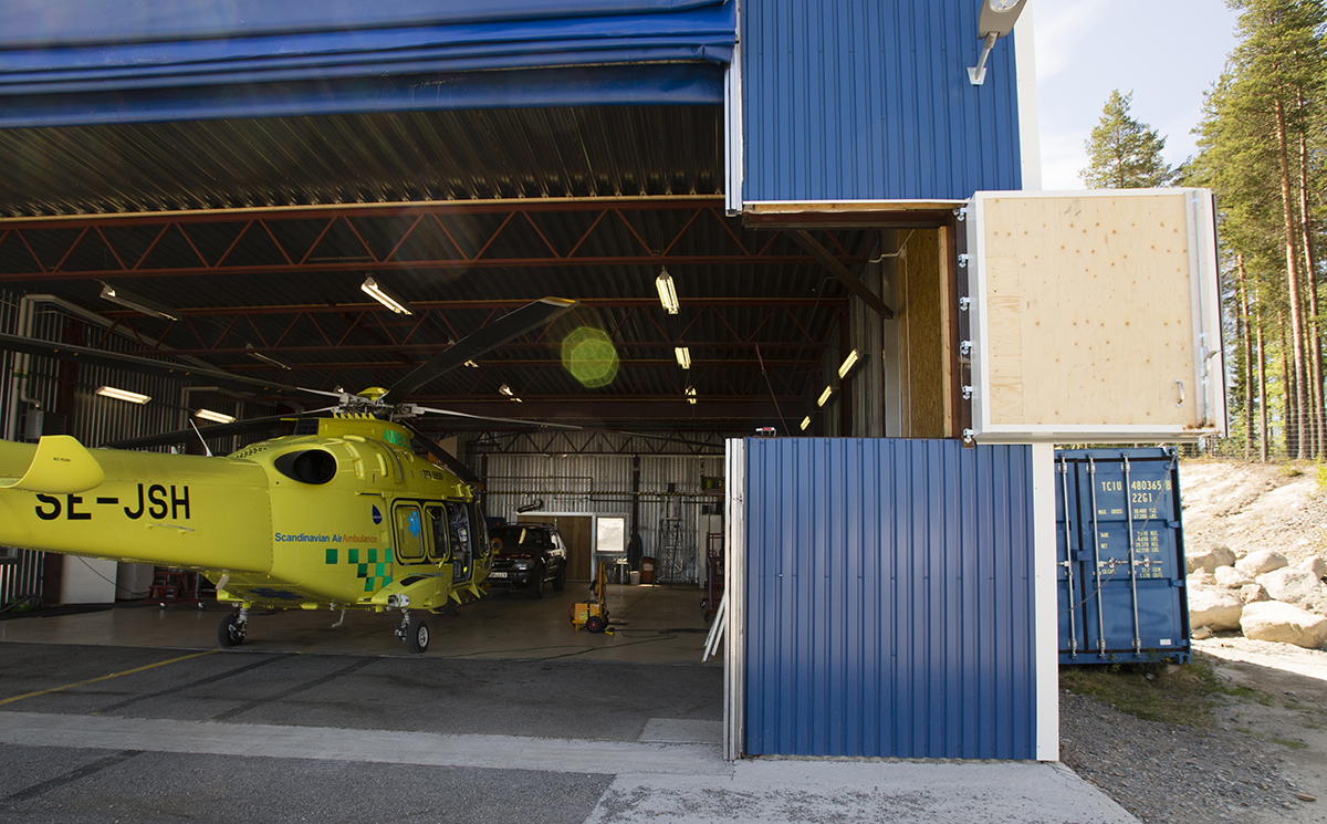 Helikopterhangar, Lycksele flygplats.