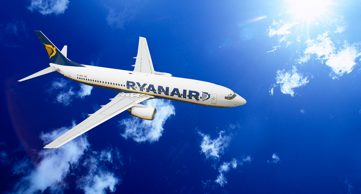 Ryanairplan i luften