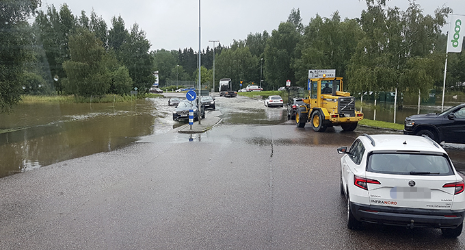 Den drabbade leden på väg mot Korsnäs industriområde i östra Gävle. Foto: Mattias Gustafsson