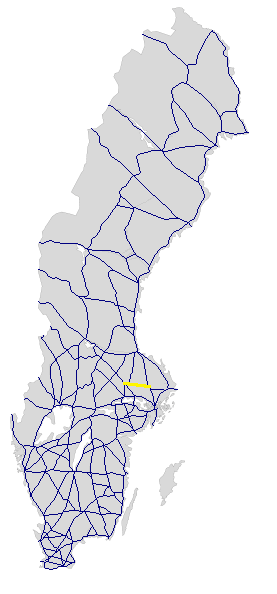 Riksväg 72 Salavägen. Karta: Swe-Map
