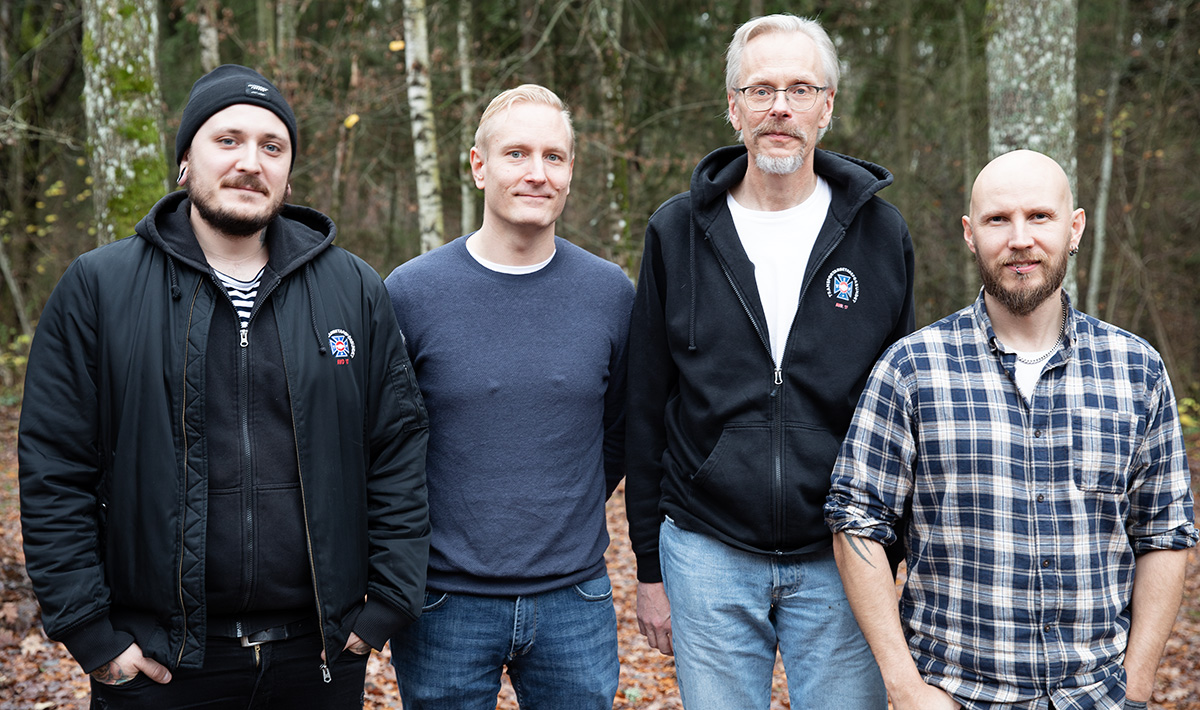 Det här är gänget på avdelningskontoret i Skövde: Jerry Walthéreson, Marko Juvonen, Ulf Nordenberg och Jarmo Nevala. Foto: John Antonsson