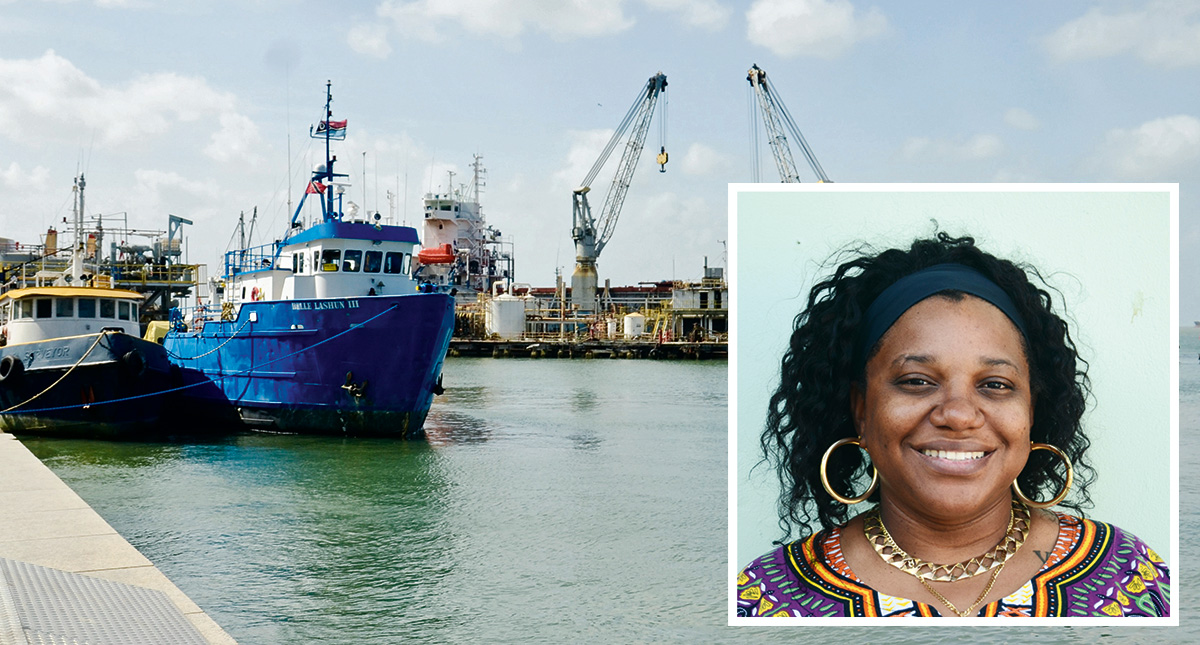 Hamnen i Port of Spain är en av det karibiska oljelandet Trinidad och Tobago:s två större internationella hamnar. Gamala Warner, terminalassistent i Trinidad och Tobago, tar i framtiden gärna över ledarskapet för fackförbundet. Foto: Lars Soold