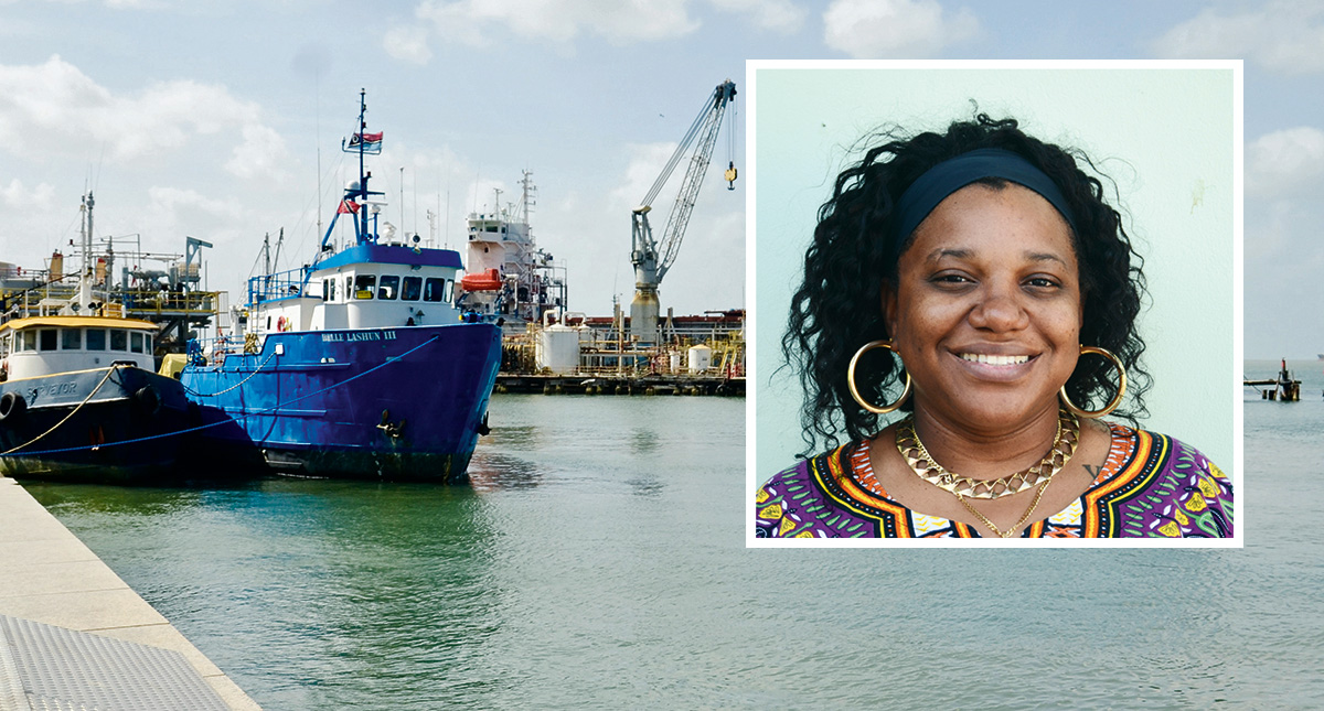 Hamnen i Port of Spain är en av det karibiska oljelandet Trinidad och Tobago:s två större internationella hamnar. Gamala Warner, terminalassistent i Trinidad och Tobago, tar i framtiden gärna över ledarskapet för fackförbundet. Foto: Lars Soold