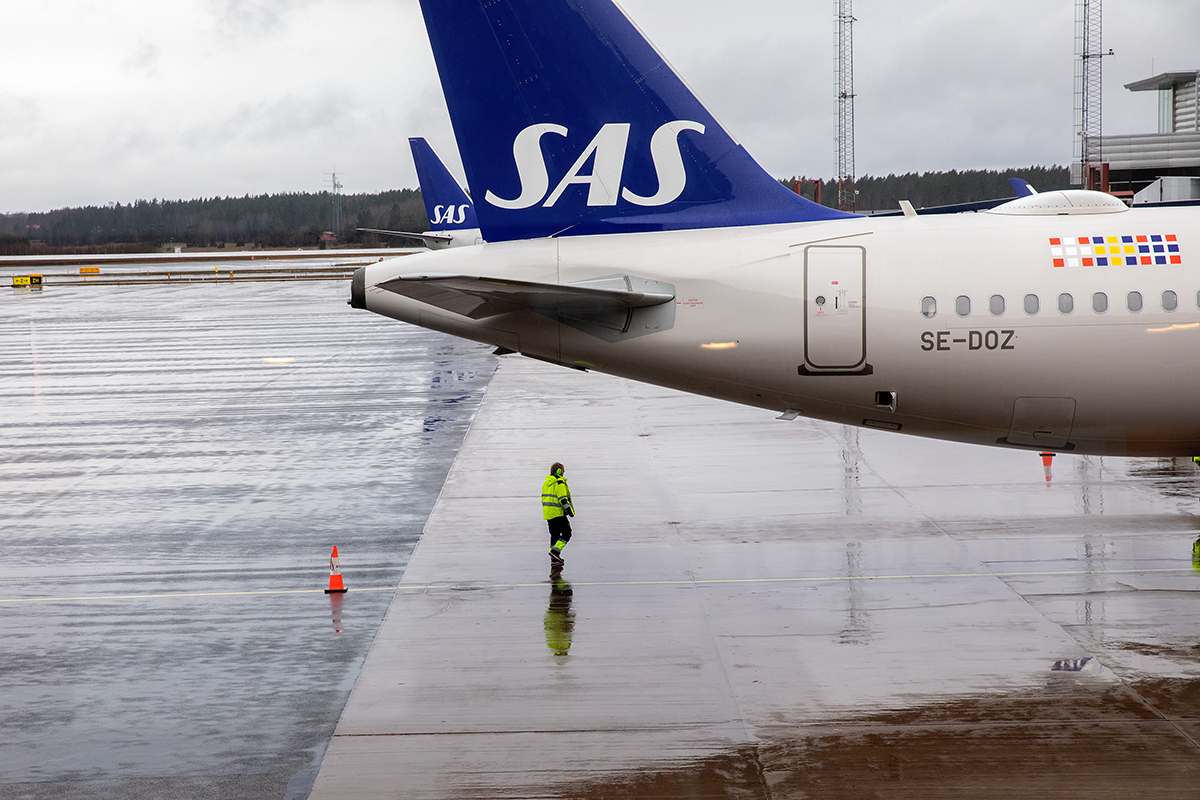 Lastare vid SAS-plan på Arlanda. Foto9: Justina Öster