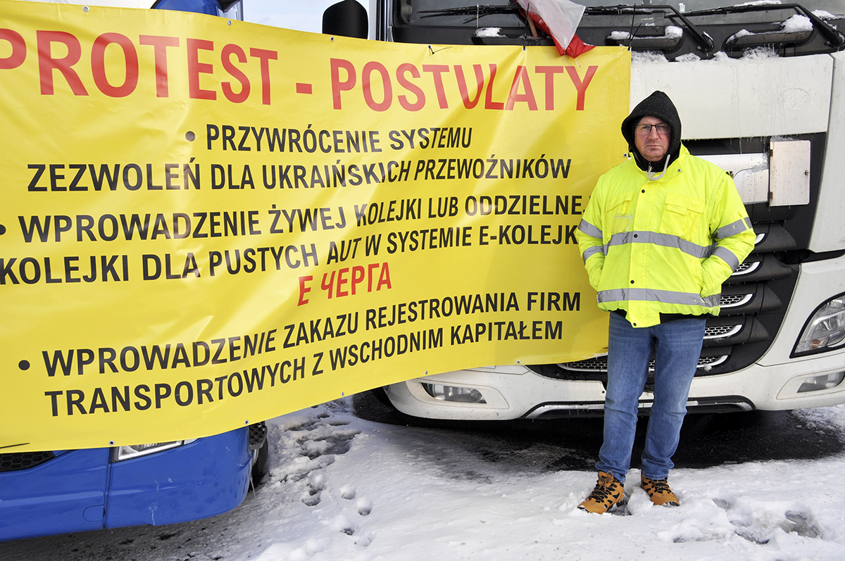 Paweł Okliński tycker att de polska åkarna inte kan konkurrera med ukrainska på lika villkor. Foto: Tadeusz Rawa
