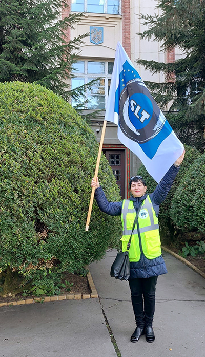 Elena ”Nina” Frandes är ordförande i det rumänska fackförbundet SLT, Sindicatul Lucratorilor din Transporturi. Foto: Pressbild SLT