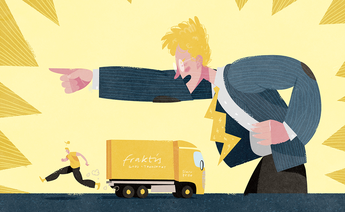 Snabbkoll om arbetsgivarens disciplinära åtgärder. Illustration: Mattias Käll