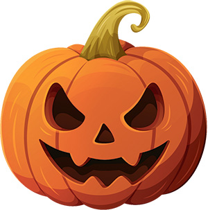 Grinande orange pumpa,