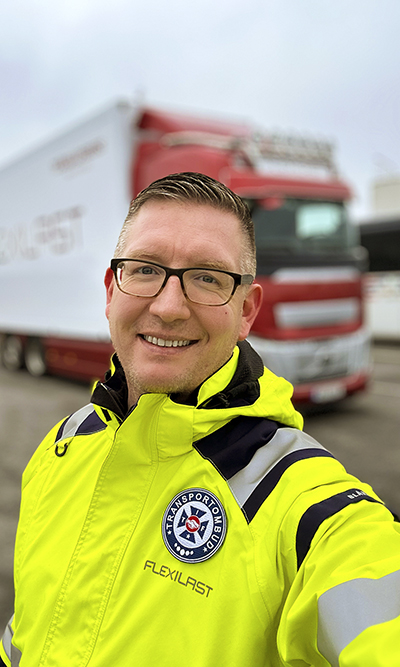 Hans C Nilsson är lastbilschaufför och Transportombud. Foto: John Antonsson