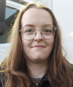 Lastbilschauffören Maja Eriksson. Foto: Bertil Janson