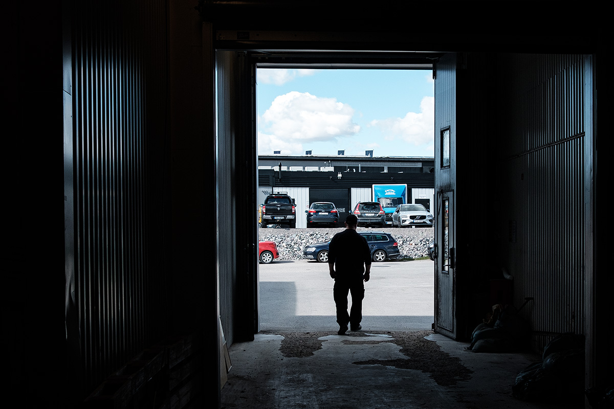 Taxi Strängnäs garage är i ett industriområde nära staden.