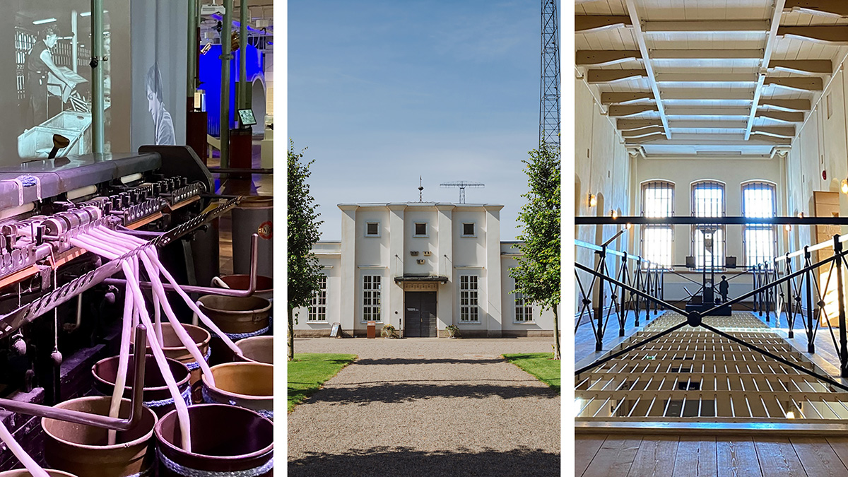 Tre museer: Bruksmiljö och historisk spinnerifabrik vid Viskans strand på Rydals museum (Marks kommun), trådlös kommunikation med hundraåriga anor visas vid världsarvet Grimeton (Halland) och fängslande historier på Sveriges fängelsemuseum (Gävle). Foto: Rydals museum/Natalie Greppi/Sveriges Fängelsemuseum