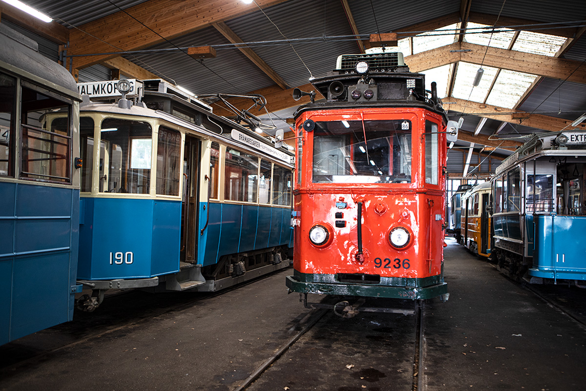 Vagnorama är museet som har över 40 bevarade vagnar från landets spårvägsstäder. Foto: Lilly Hallberg