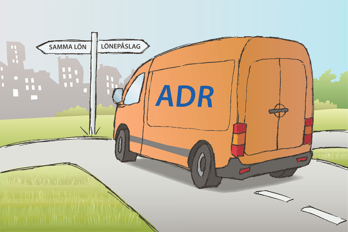Budbilschauffören Johannes undrar om flera behörigheter och utökat ansvar ger mer i lön enligt avtal. Illustration: Martin Heap
