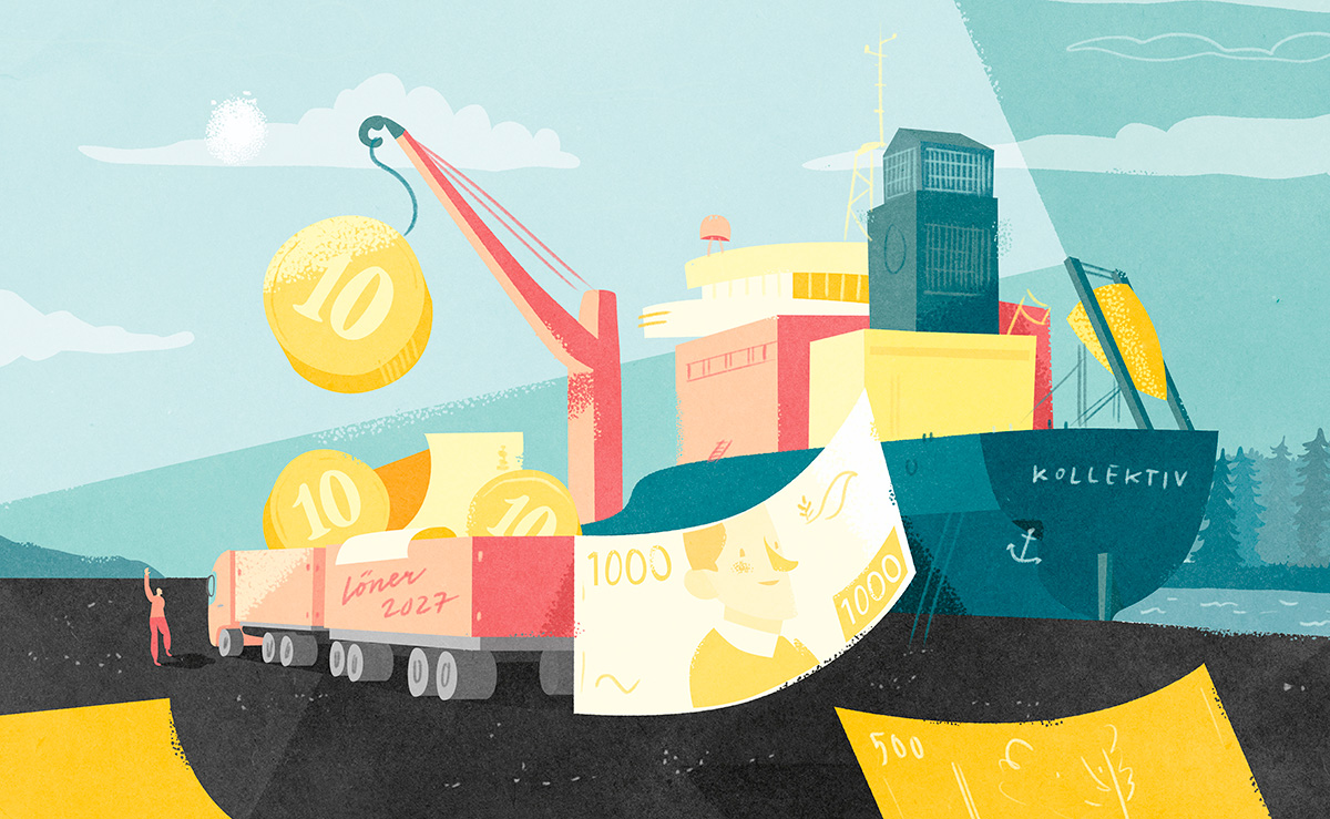 Snabbkoll om kollektivavtal. Illustration: Mattias Käll